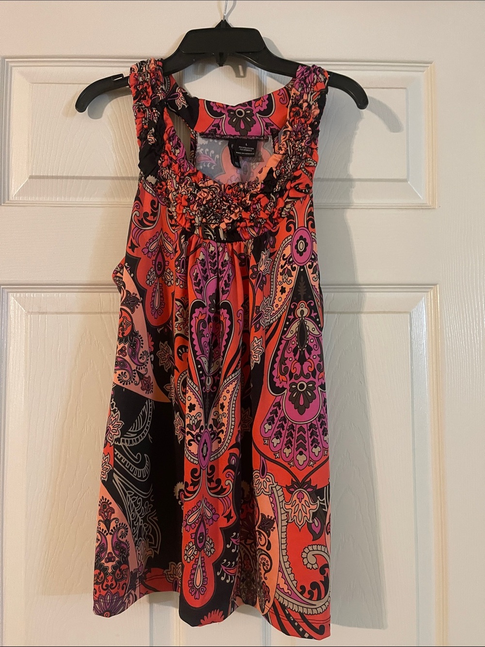 Women’s Pink & Orange Paisley Halter Dress